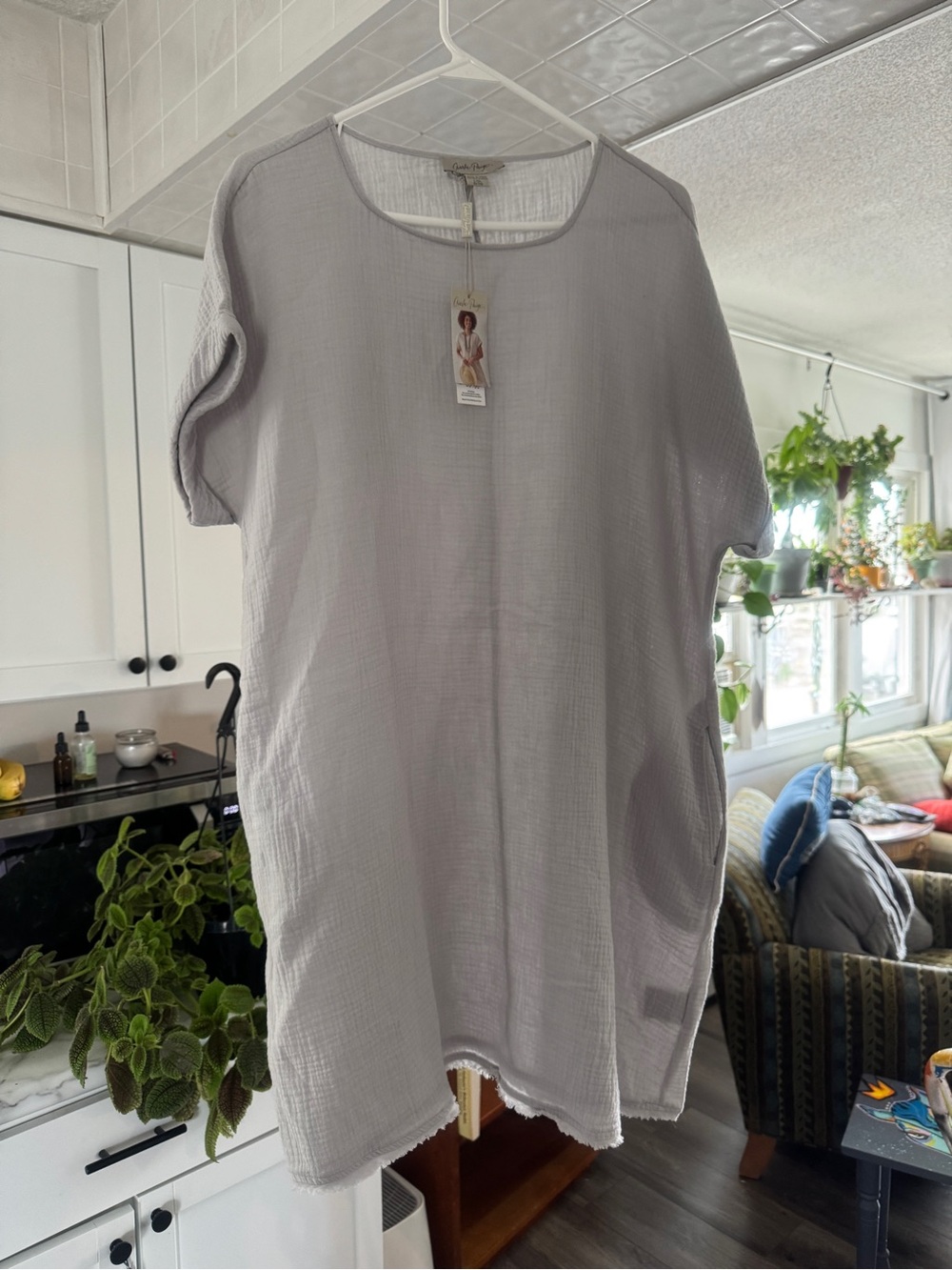 Charlie Paige NWT 100% Cotton Double Gauze Lagenlook Dress L/XL